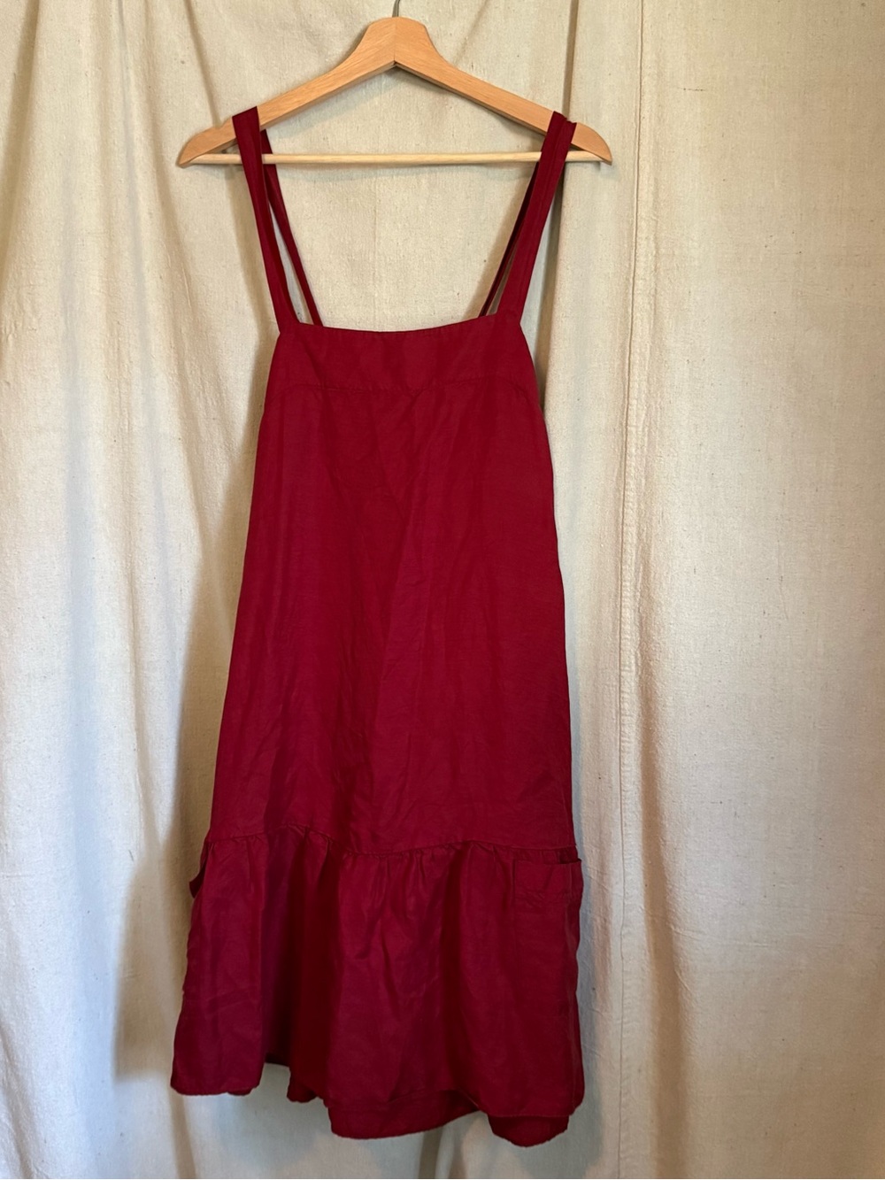 Banana Republic Deep Red Midi Sundress with Square Neck